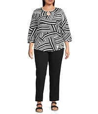 Allison Daley Plus Size Stretch Pull-On Straight Leg Pants