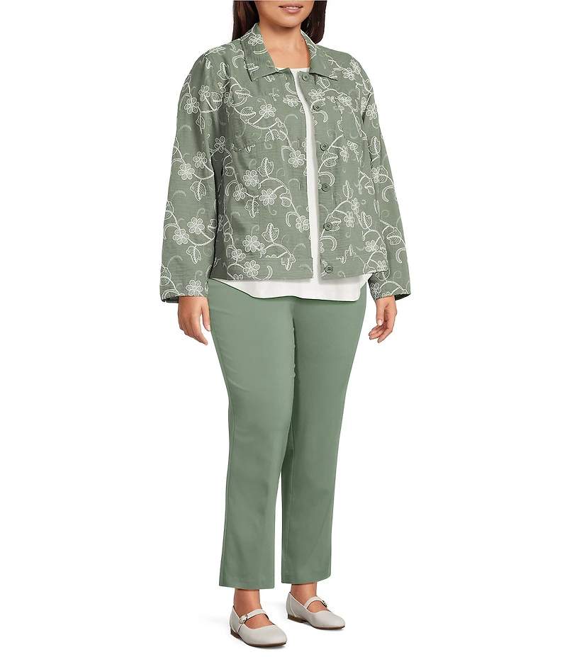 Allison Daley Plus Size Stretch Pull-On Straight Leg Pants