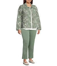 Allison Daley Plus Size Stretch Pull-On Straight Leg Pants