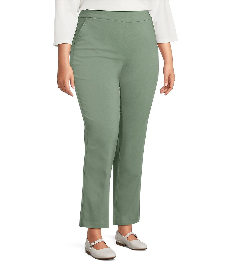 Allison Daley Plus Size Stretch Pull-On Straight Leg Pants