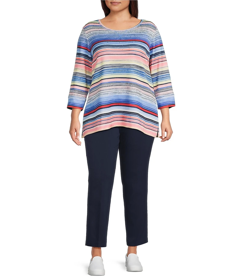 Allison Daley Plus Size Stretch Pull-On Straight Leg Pants