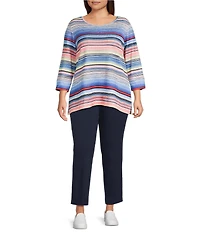Allison Daley Plus Size Stretch Pull-On Straight Leg Pants