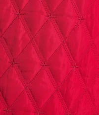 Allison Daley Plus Size Tango Red Trapunto Quilted Sleeveless Two-Way Zip-Up Vest