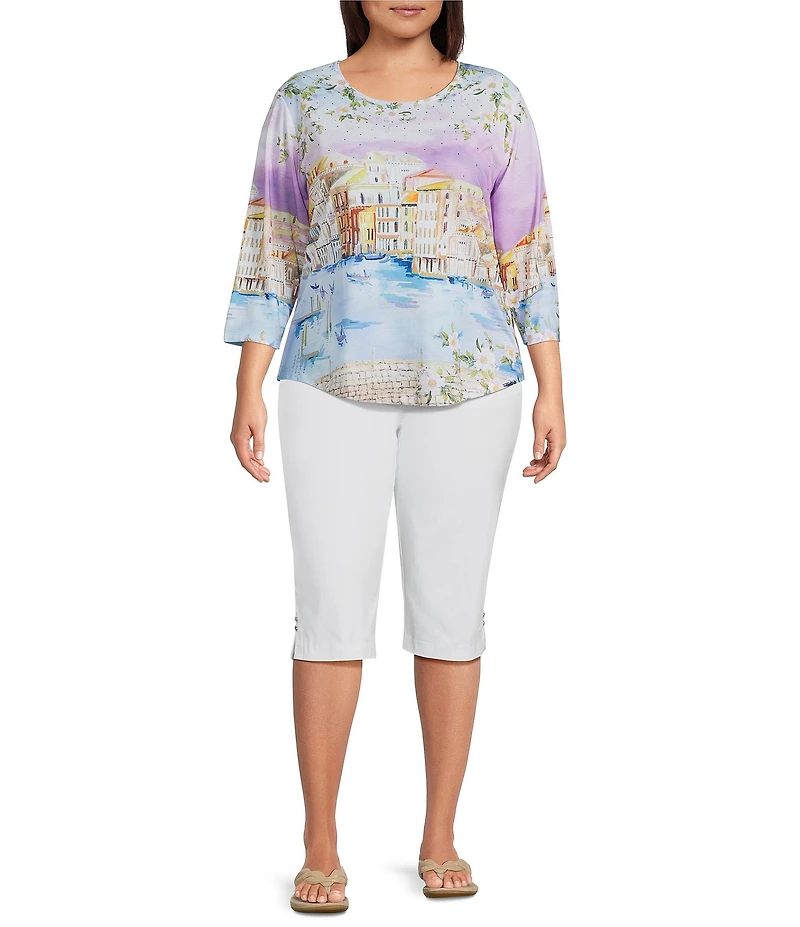 Allison Daley Plus Size Tech Stretch Pull-On Skimmer Pants