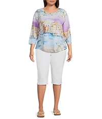 Allison Daley Plus Size Tech Stretch Pull-On Skimmer Pants