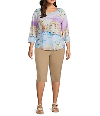 Allison Daley Plus Size Tech Stretch Pull-On Skimmer Pants