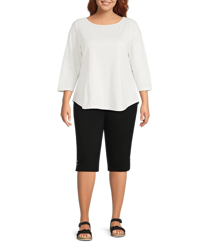 Allison Daley Plus Size Tech Stretch Pull-On Skimmer Pants