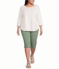 Allison Daley Plus Size Tech Stretch Pull-On Skimmer Pants