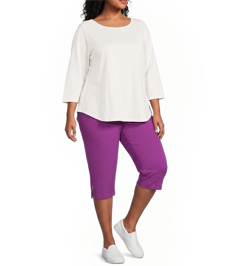 Allison Daley Plus Size Tech Stretch Pull-On Skimmer Pants
