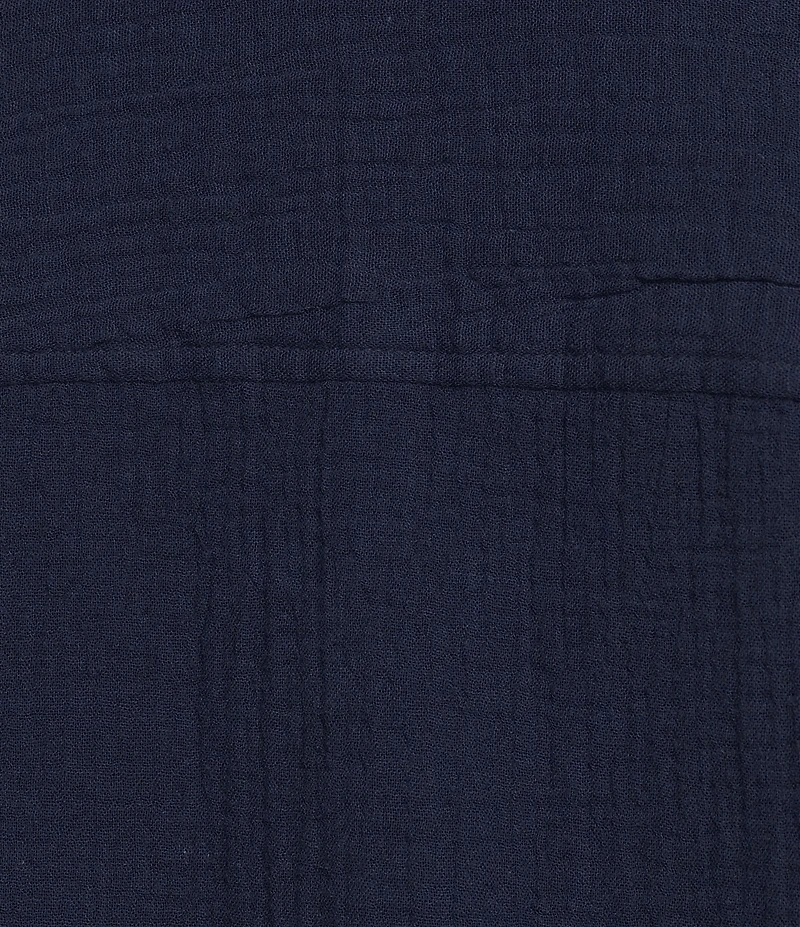 Allison Daley Plus Size True Navy Bandana Long Sleeve Button Front Soft Jacket