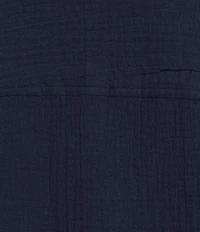 Allison Daley Plus Size True Navy Bandana Long Sleeve Button Front Soft Jacket