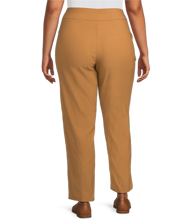 Allison Daley Plus Tobacco Stretch Pull-On Straight Leg Pants