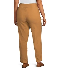 Allison Daley Plus Tobacco Stretch Pull-On Straight Leg Pants