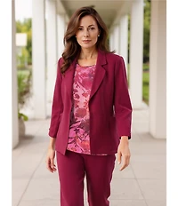 Allison Daley Rhubarb 3/4 Sleeve Open-Front Blazer
