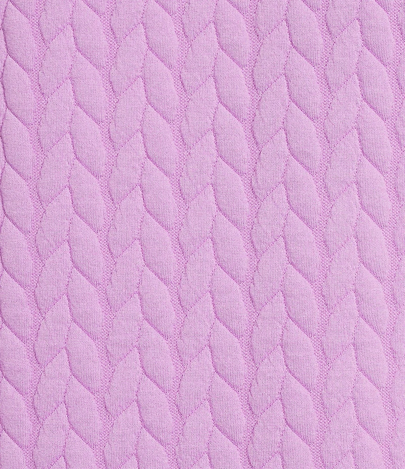 Allison Daley Sheer Lilac Sleeveless Two Way Zip Up Knit Quilted Vest