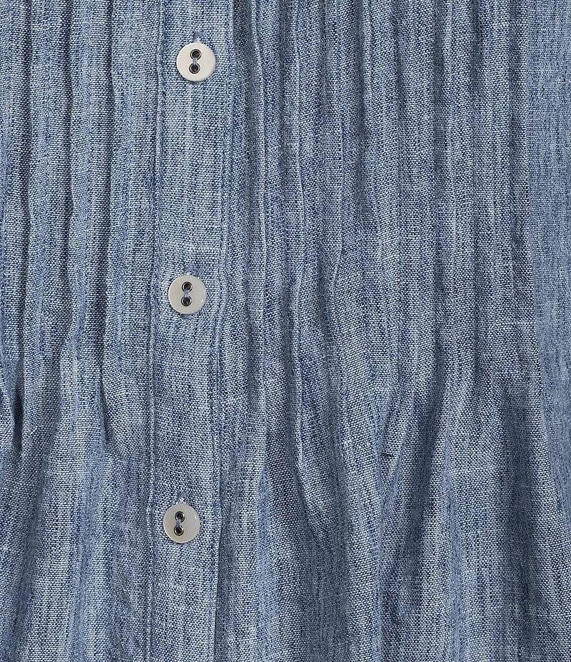 Allison Daley Short Tie Sleeve Button Front Y-Neck Top