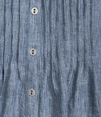 Allison Daley Short Tie Sleeve Button Front Y-Neck Top