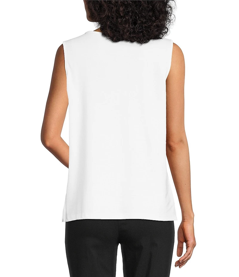 Allison Daley Sleeveless Crew Neck Knit Tank
