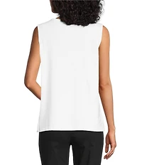 Allison Daley Sleeveless Crew Neck Knit Tank