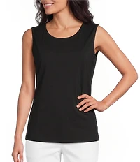Allison Daley Sleeveless Crew Neck Knit Tank
