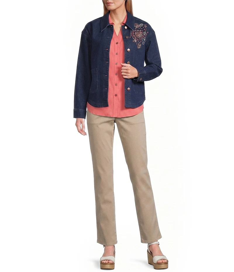 Allison Daley Straight Leg Pull-On Chino Pants