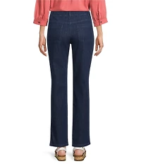 Allison Daley Straight Leg Stretch Denim Elastic Waist Pull-On Embellished Pants