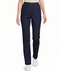 Allison Daley Straight Leg Stretch Denim Elastic Waist Pull-On Pants