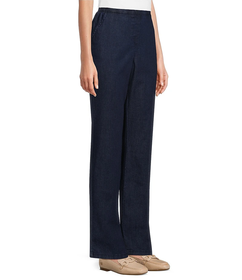 Allison Daley Straight Leg Stretch Denim Elastic Waist Pull-On Pants
