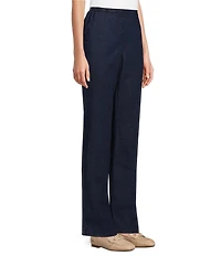 Allison Daley Straight Leg Stretch Denim Elastic Waist Pull-On Pants