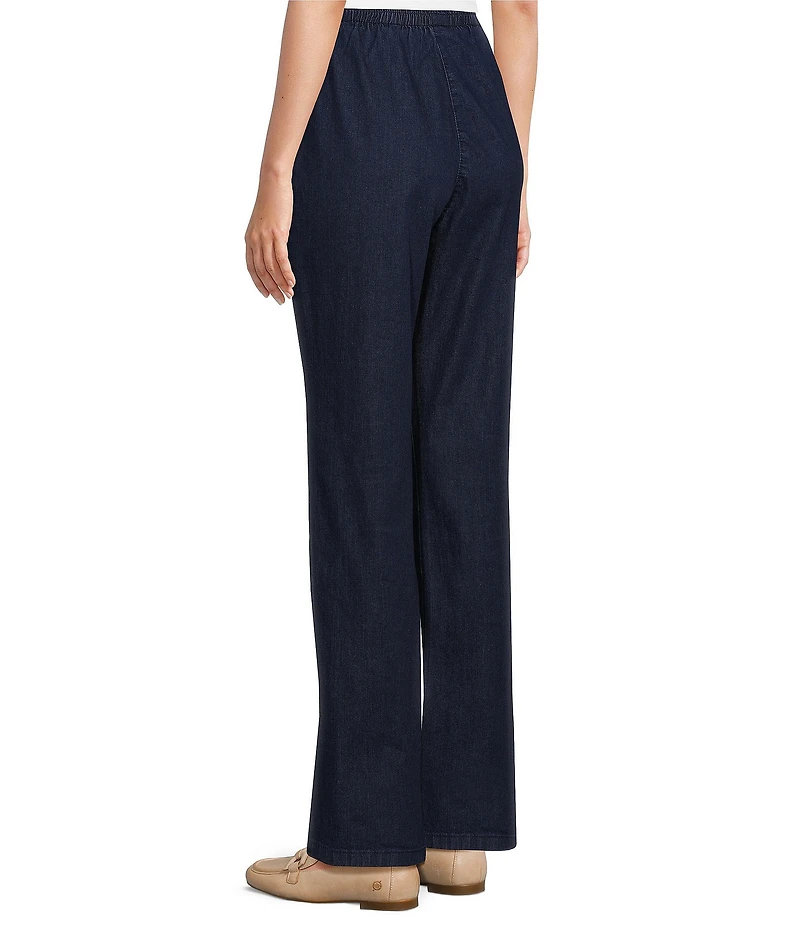 Allison Daley Straight Leg Stretch Denim Elastic Waist Pull-On Pants