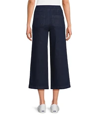 Allison Daley Stretch Denim Elastic Waist Pull-On Wide Leg Crop Pants