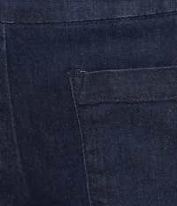 Allison Daley Stretch Denim Elastic Waist Pull-On Wide Leg Crop Pants