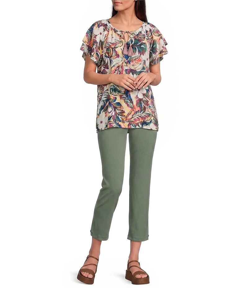 Allison Daley Stretch Pull-On Straight Leg Crop Pants