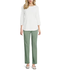 Allison Daley Stretch Pull-On Straight Leg Pants