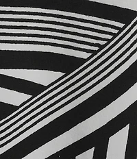 Allison Daley Stripe Waves Print 3/4 Sleeve Keyhole Neck Knit Top