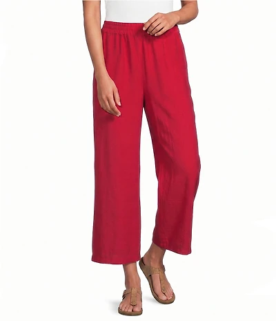 Allison Daley Tango Red Pull-On Crinkle Soft Crop Pants