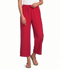 Allison Daley Tango Red Pull-On Crinkle Soft Crop Pants