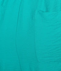 Allison Daley Teal Ceramic Pull-On Crinkle Soft Pants