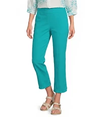 Allison Daley Teal Ceramic Pull-On Tech Stretch Crop Pants