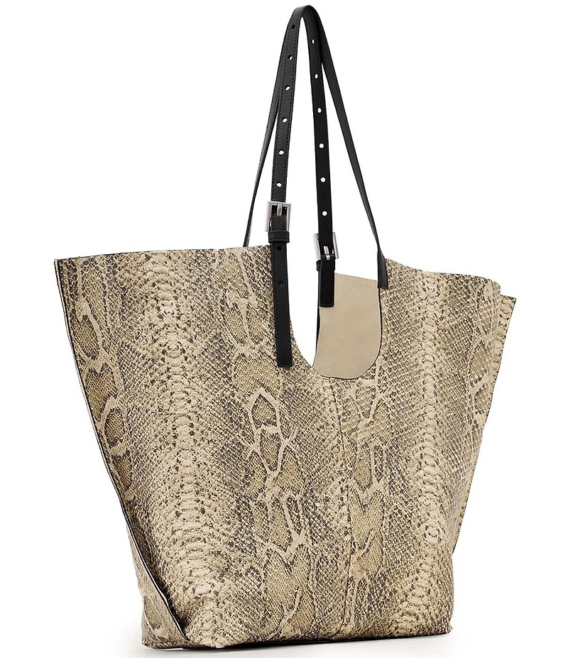 ALLSAINTS Ara East/West Snake Print Tote Bag