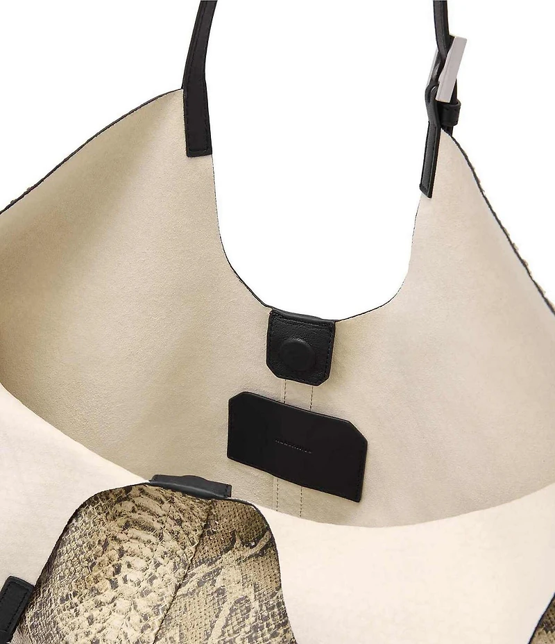 ALLSAINTS Ara East/West Snake Print Tote Bag