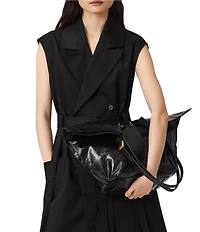 ALLSAINTS Ara Shine Leather Oversized Utility Tote Bag