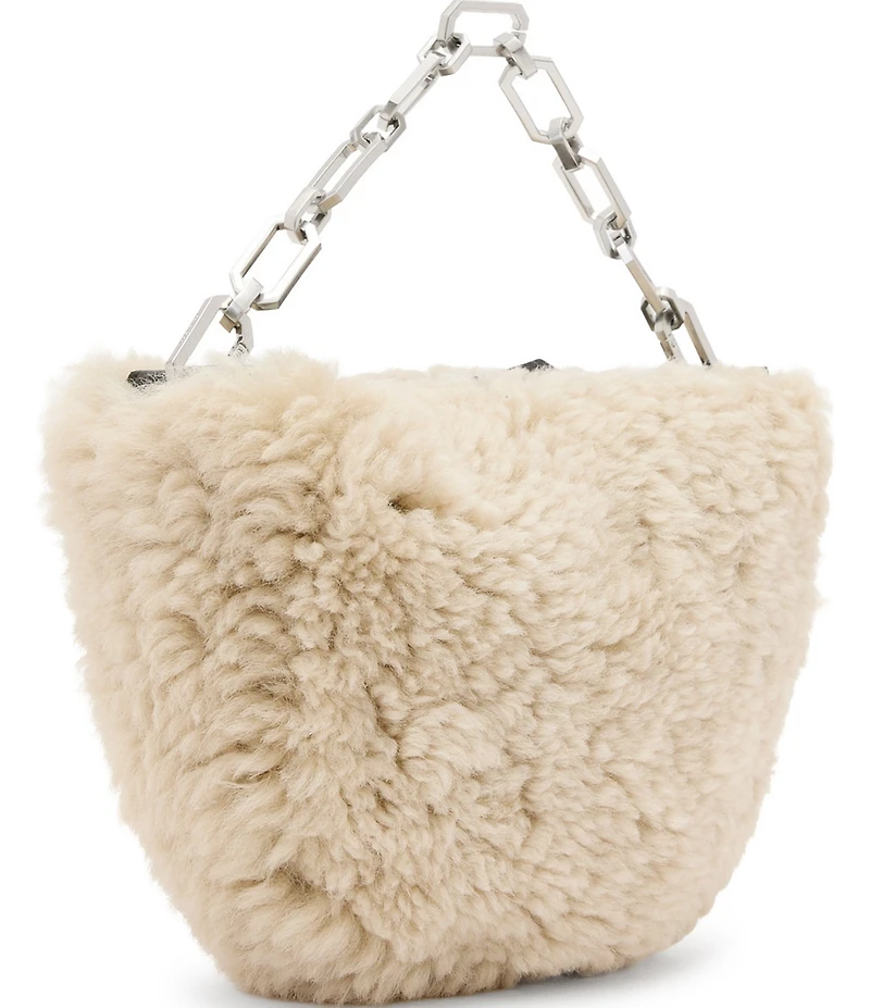 ALLSAINTS Madea Mini Shearling Chain Clutch