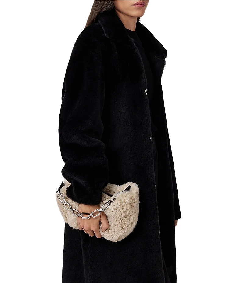 ALLSAINTS Madea Mini Shearling Chain Clutch