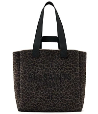 ALLSAINTS Izzy Fuzzy Leopard Large Tote Bag