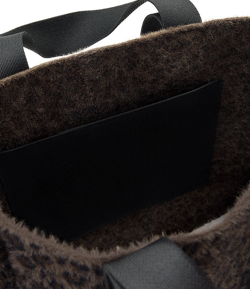ALLSAINTS Izzy Fuzzy Leopard Large Tote Bag