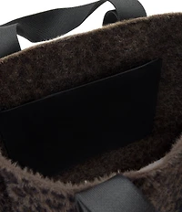 ALLSAINTS Izzy Fuzzy Leopard Large Tote Bag