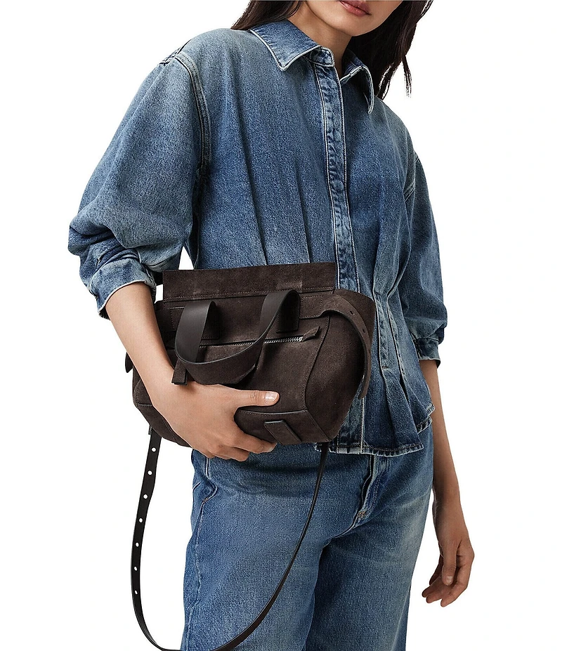 ALLSAINTS Perez Suede Mini Satchel Bag