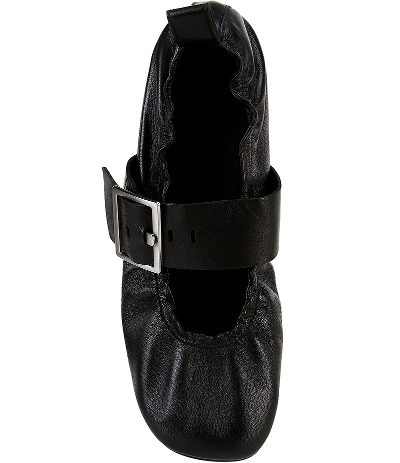 ALOHAS Sarea Leather Buckle Strap Ballet Flats