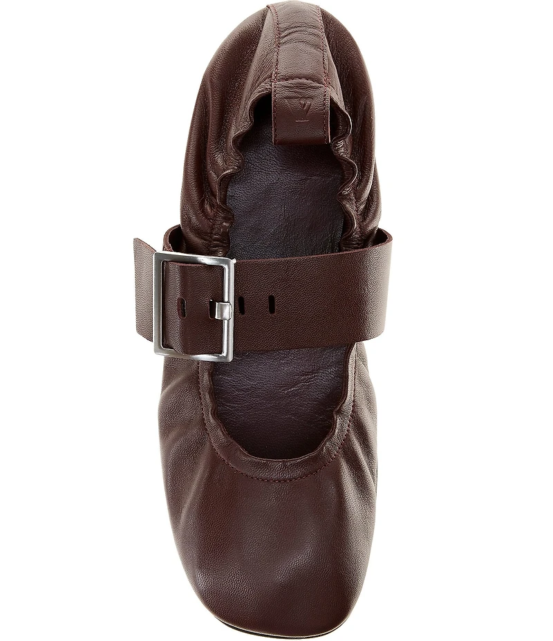 ALOHAS Sarea Leather Buckle Strap Ballet Flats